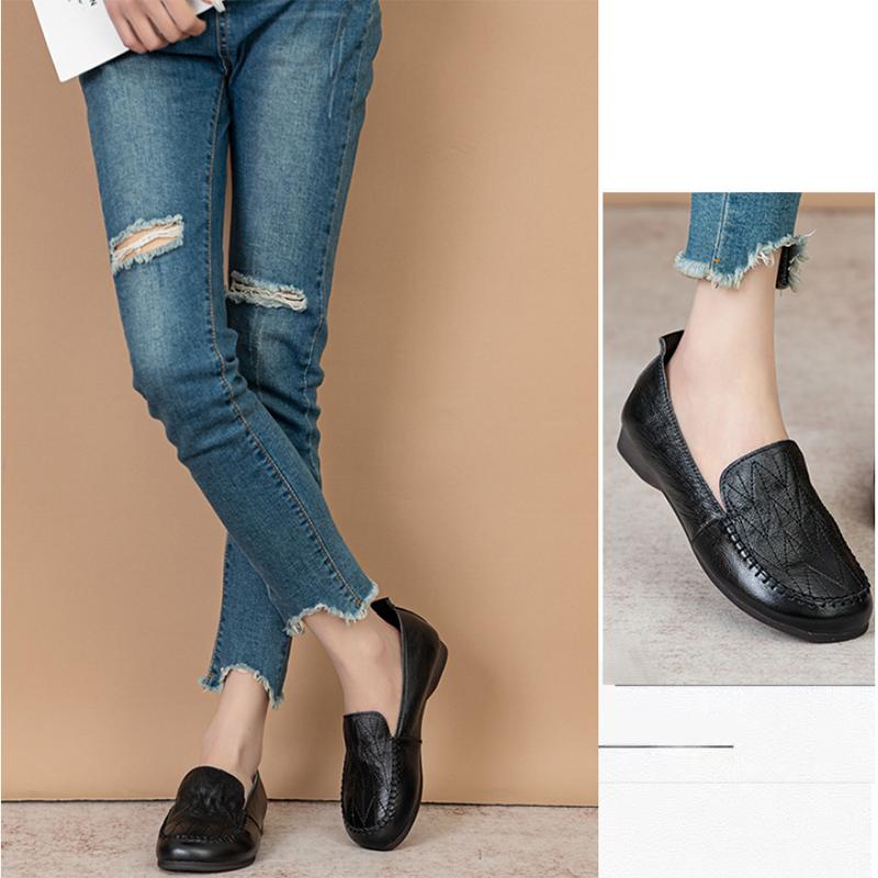 Новинка 2023 года, женская модная повседневная обувь, лоферы из натуральной кожи, мокасины без шнуровки на плоской подошве, обувь для вождения, роскошные брендовые мягкие и удобные