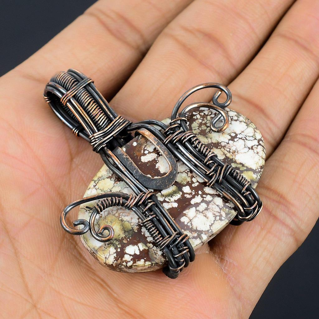 Кулон Дикая Лошадь, Ювелирные изделия с драгоценными камнями, Кулон ручной работы, обернутый медной проволокой 999 пробы, Ювелирные изделия новейшего дизайна