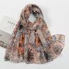 Printed Viscose Cotton Foulard Femme Scarf Floral Muslim Hijabs for Woman Long Thin Shawls and Wraps Travel Sunscreen Stoles