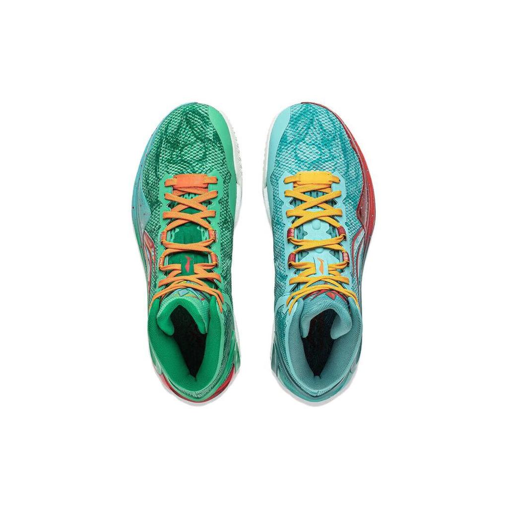 Кроссовки для баскетбола LiNing Blade 4 с амортизацией, противоскользящие, износостойкие, средней высоты, зеленые, ABAT139-1