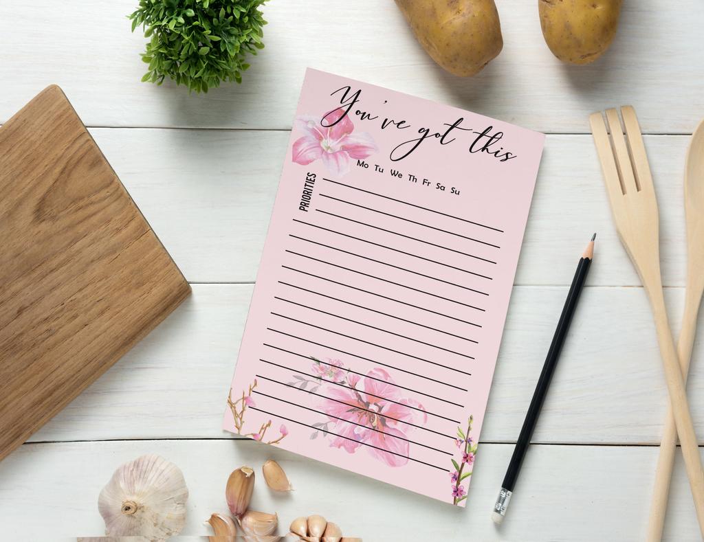 Inkdotpot Pack Of 2 Daily Planner List Undated Notepads, Memo Pad To-Do List Tear Off List Pad- Organizer- Scheduler- Organize Tasks (50 Sheets