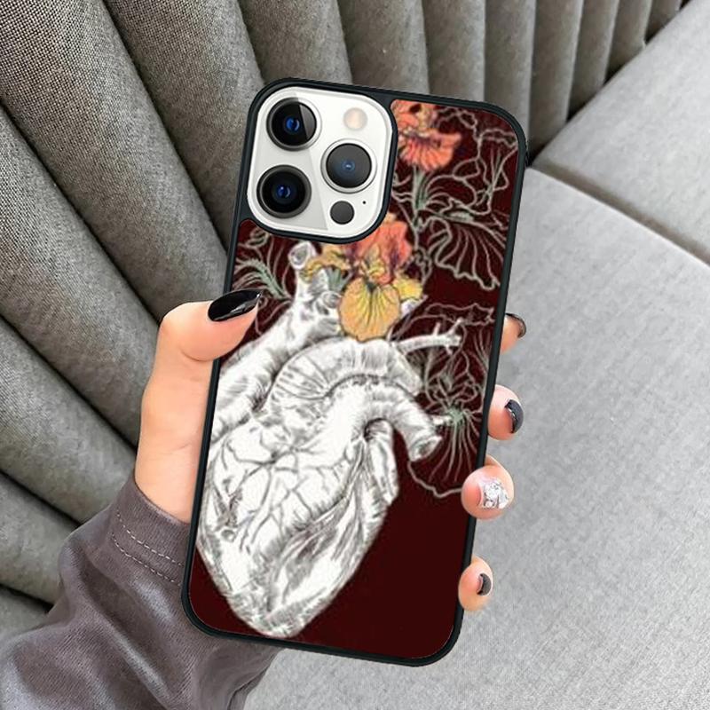 Чехол для телефона с анатомией человеческого сердца Для iPhone 17 Air 16 16e 15 13 14 Pro Max 11 12 Plus 2022 MAX Защитный чехол coque