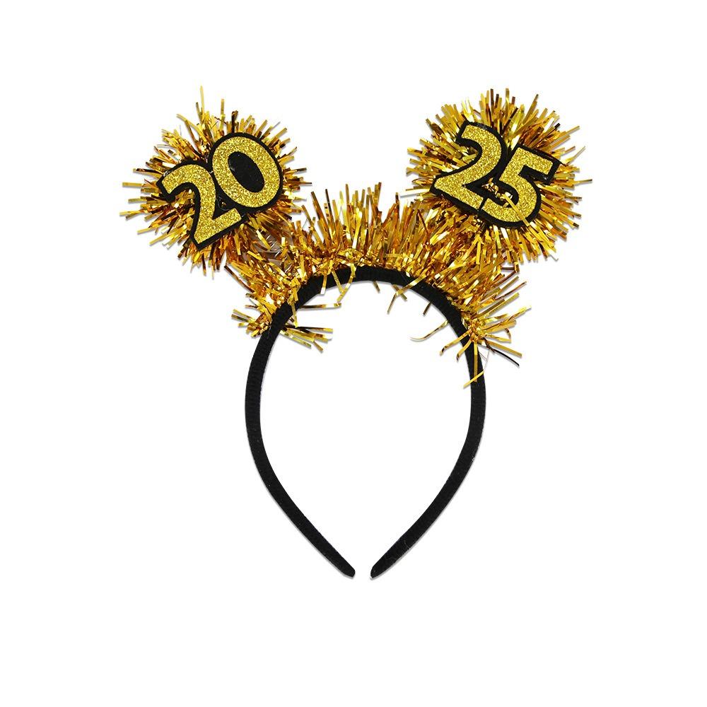 Wear-resistant 2025 New Year Headbands Black Gold Cosplay Headbands Costume Party Accessories