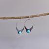 Natural Turquoise dangle earrings, Silver oxidized handmade statement jewelry For women, sky blue gemstone unique bohemian gift for her