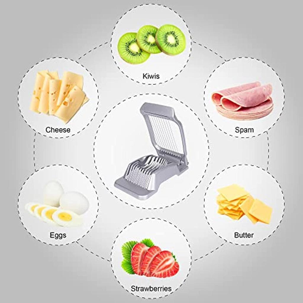 Яйцерезка для яиц, сваренных вкрутую, яйцерезка, клубничная нарезка, сверхмощная алюминиевая нарезка, проволока из нержавеющей стали, многофункциональная нарезка для яиц, нарезка