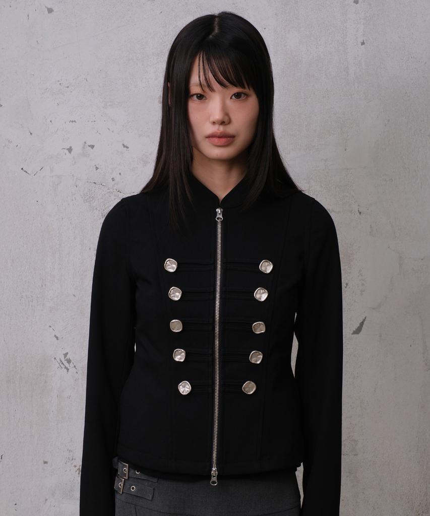 Divein Women Double Button Napoleon Jacket (Black)