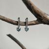 Серебряные серьги с натуральным топазом 1.211ct, фианитами (2194552)