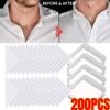 200Pcs(100pairs) Наклейки для стилизации воротника рубашки Поддержка воротника Рубашки Жесткие вставки для воротника Фиксатор воротника футболки Невидимые клейкие патчи Застежка Прозрачный