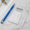 100 шт. сменных стержней для ручек с черными/синими чернилами, сменный стержень для шариковой ручки с наконечником 1,0 мм, гладкий для письма, быстросохнущий