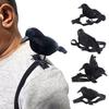 With Shoulder Strap Simulation Black Crow Flocking Plush Crow Toy  Holiday Party Decoration