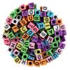 Beads for Children Opaque Square Letters 0.7 Cm 13g