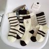 Kawaii Women Striped Socks Set 5 Pair Lolita Harajuku Anime Cotton Socks For Girls Sports Socks