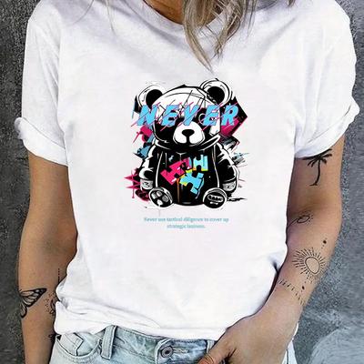 Футболка с круглым вырезом, мягкий эластичный материал, топ для комфорта на весь день