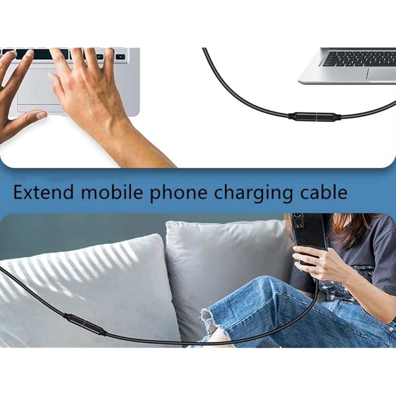 H.May USB C Extension Cable, Type-C 3.2 Gen 2(10Gbps) Male To Female Extender, 4K@60HZ Fast Charging, Data Transfer, Charging, for Audio, Video