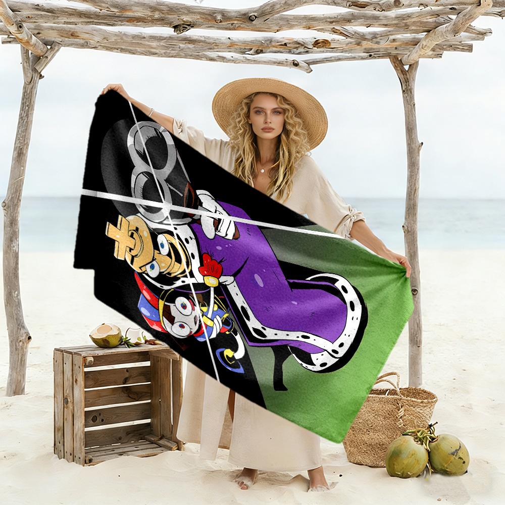 The Amazing Digital Circus Game Style Beach Towel Quick-Dry Soft Microfiber Comfortable Lightweight