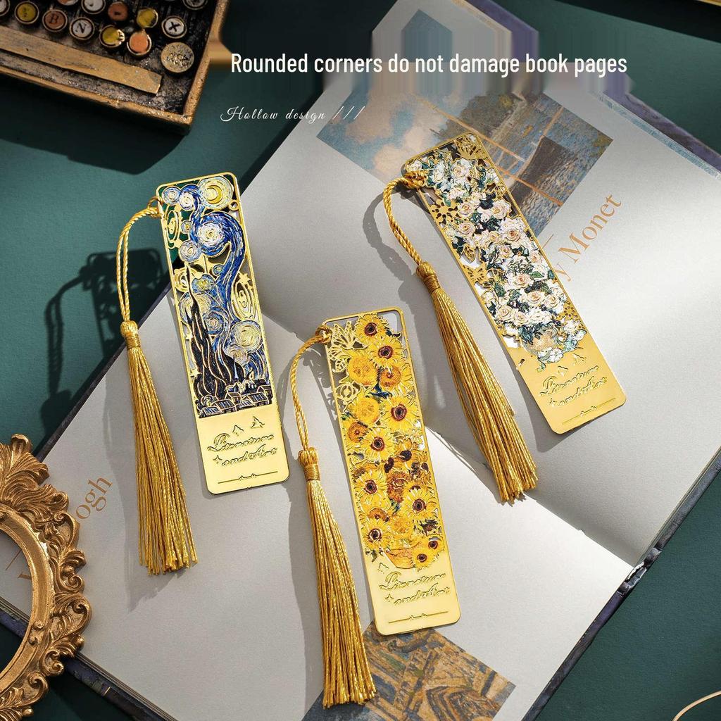 Ретро Закладка с Масляной Живописью: Изысканный металлический сувенир на День учителя и подарки к началу учебного года
