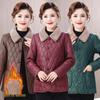 Chic Winter Fleece-lined Coat for Middle-aged & Elderly Women - Fashionable Leather-Feel, Loose Fit Top