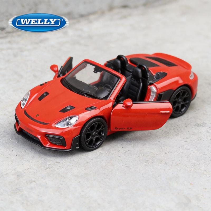 Welly 1/36 Porsche 718 Spyder RS Сплав Спортивный Автомобиль Модель Металлическая Литая Гонночные Транспортные Средства Модель Автомобиля Симуляция Коллекция Подарки для Детей