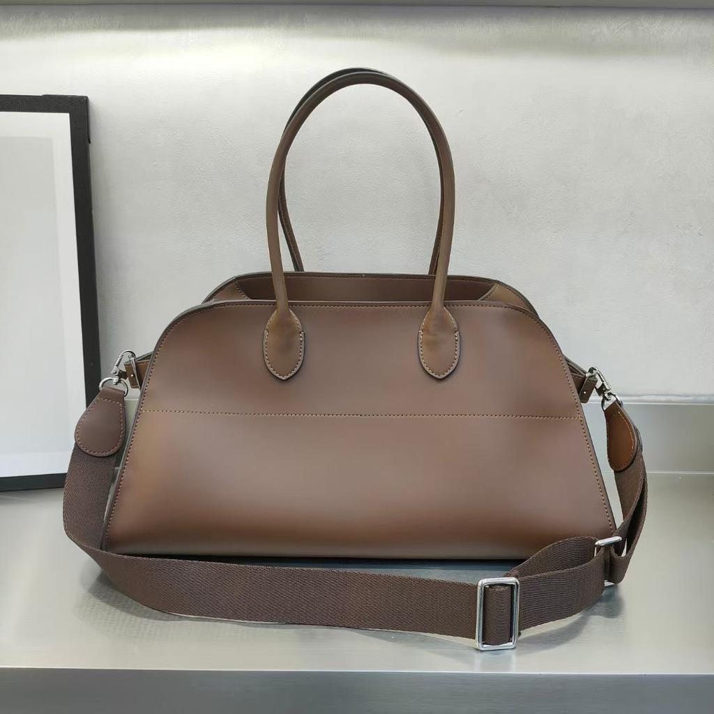 Cowhide Bag New Large Capacity Handbag Wide Shoulder Strap Single Shoulder Crossbody Bag Commuter Tote Bag