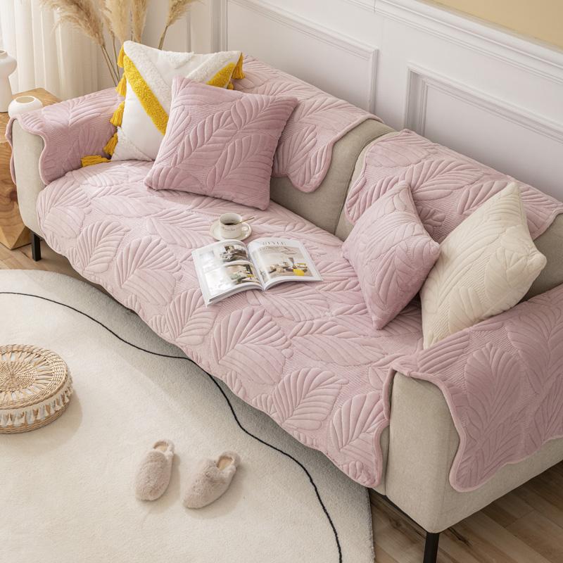 Скандинавский однотонный чехол для дивана для гостиной, нескользящий толстый плюшевый диван-подушка, коврик, комбинированный диван, защита для полотенец, домашний декор