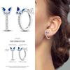 2024 New Earring for Women 925 Silver Sparkling Star Butterfly Heart Tassels Feather Hoop Earrings Engagement Wedding Jewelry