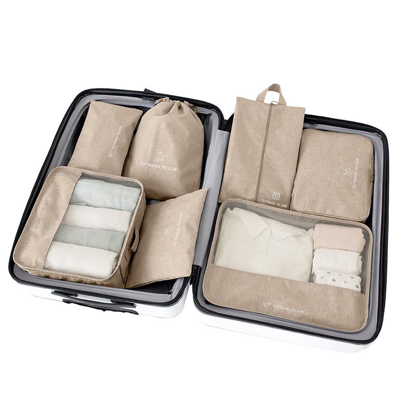 7 Pieces Set Travel Bag Organizer Clothes Storage Suitcase Kit Underwear Socks Shoes Storge Bag Luggage Sets Travel Accessories