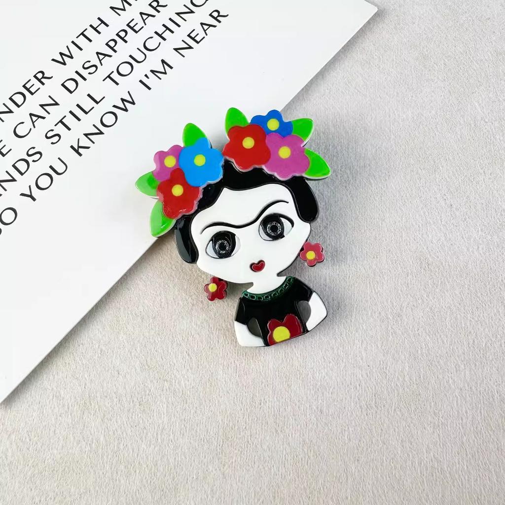 Новая девушка с венком брошь необычные маленькие нежные аксессуары яркий цвет костюм кардиган булавка