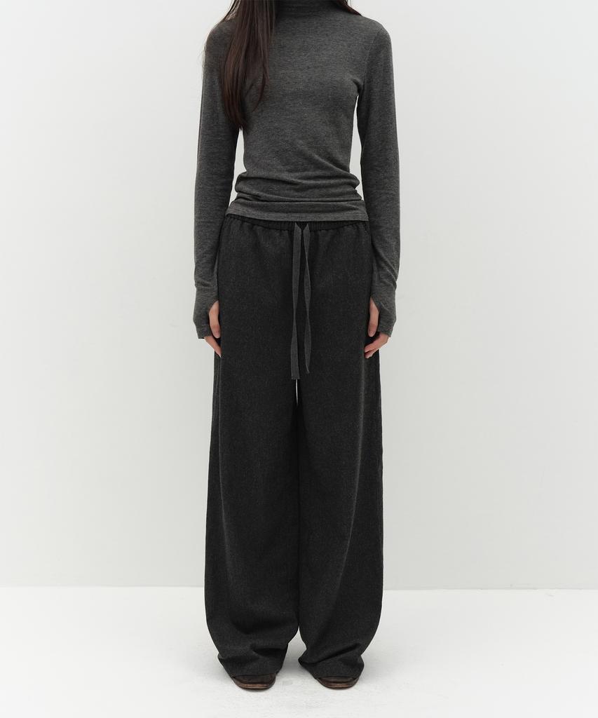 Loutaideu Wool Strap Pants [Charcoal]