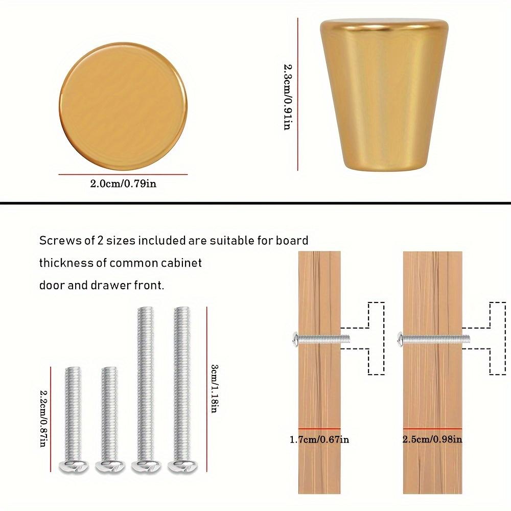 10 Pcs Gold Cabinet Knobs Small Diameter Cylindrical Handle Hardware for Drawer Pulls Dresser Handles