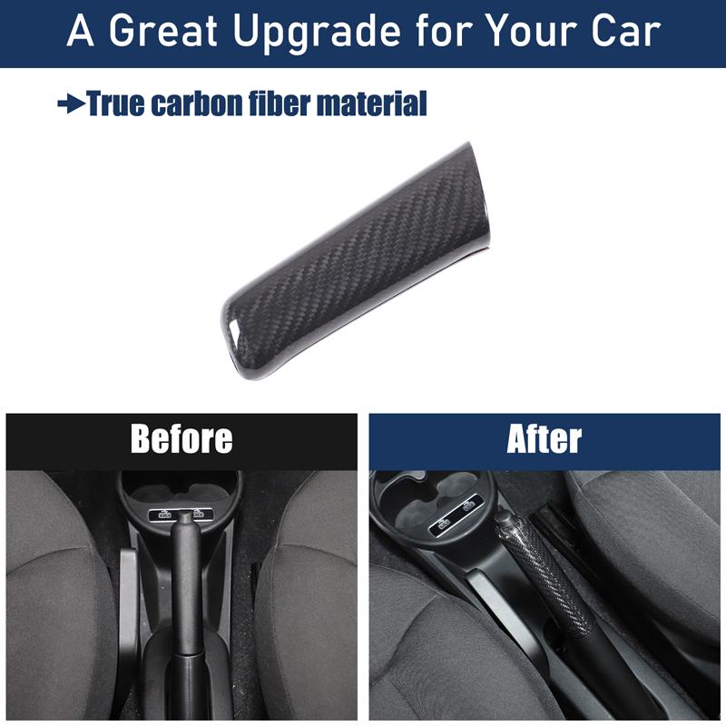 For Fiat 500 2007-2026 Real Carbon Fiber Car Central Control Gear Shift Parking Brake Rod Cover Tirm Sticker Car Accessories