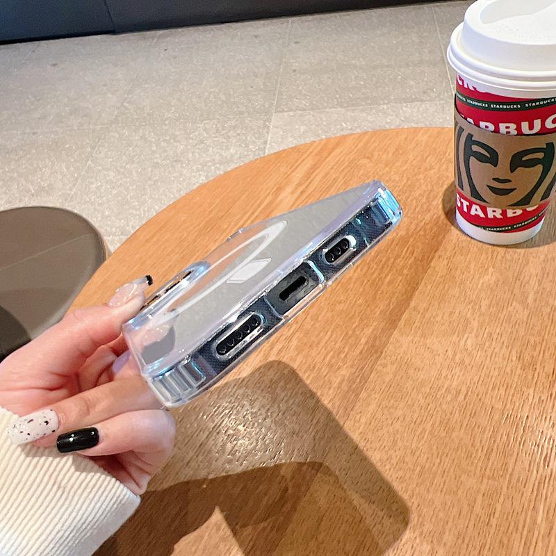 Compatible with Apple iPhone 14 Pro: MagSafe Magnetic Hard Shell, Transparent, Wireless Charging Protective Case