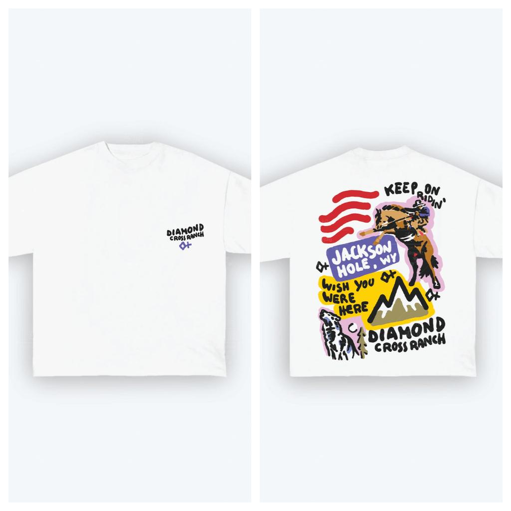 Хлопковая футболка Diamond Cross Ranch Унисекс Мужская Женская Летняя с коротким рукавом Модный топ Повседневная Винтажная мода Ежедневная Винтажная футболка