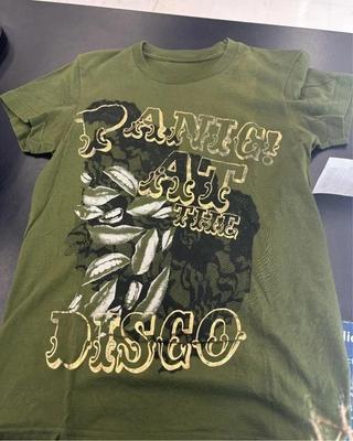 Panic At The Disco Винтажная зеленая футболка с графикой группы