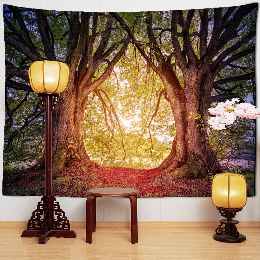 Красивый Современный Пейзаж Картина Маслом Гобелен Настенный Психоделический Арт Бохо Эстетическая Комната ТВ Фон Декор