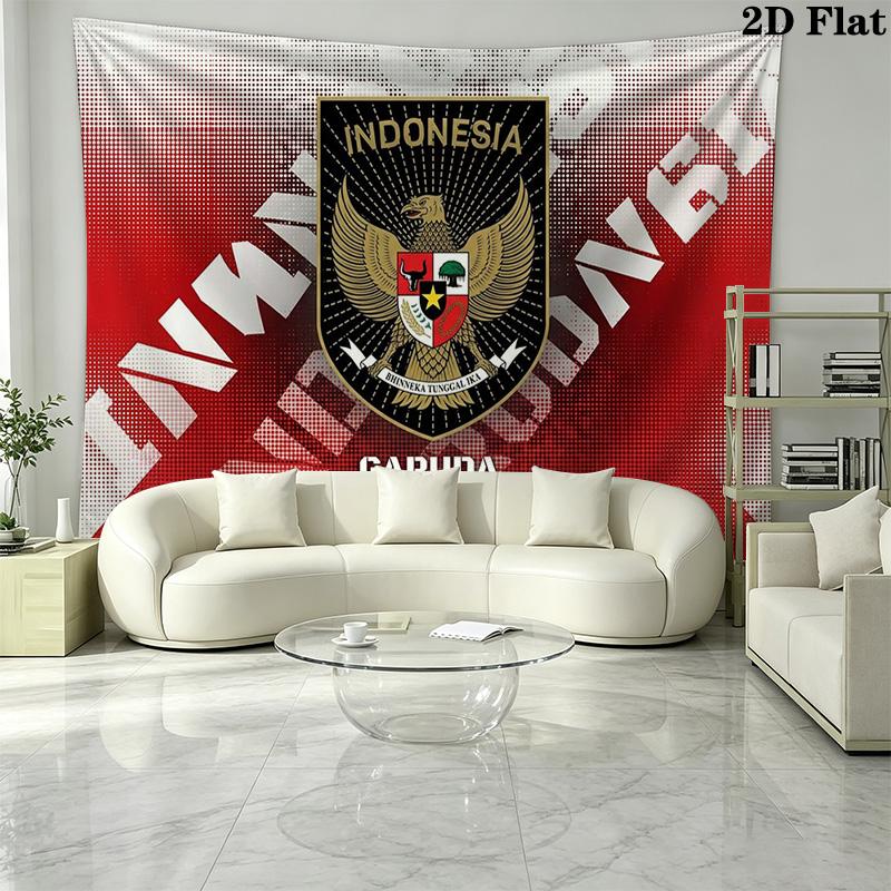 Timnas Indonesia Logo Wall Tapestry Aesthetic Wall Hanging Printed Fabric Blanket Decorative Tapestries for Bedroom Living Room Home Decor