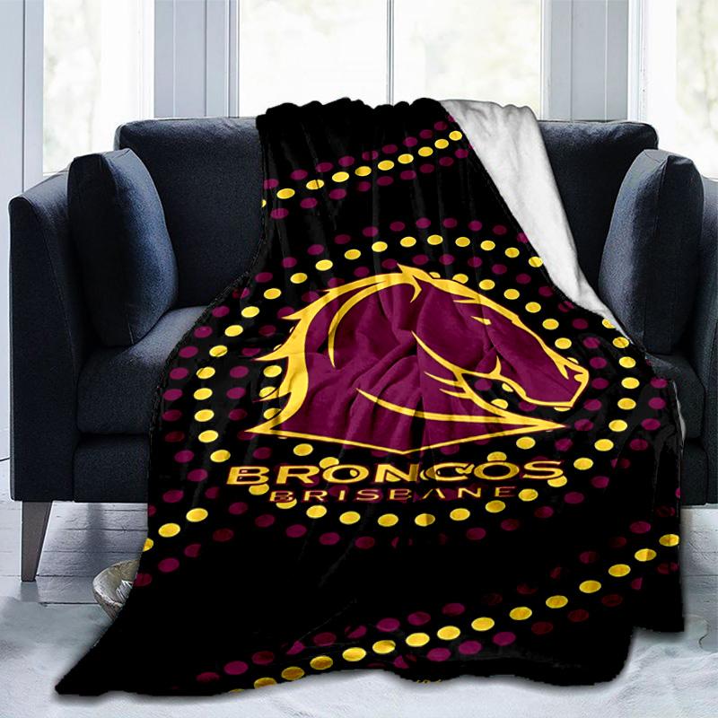 Плед Brisbane Broncos Подходит для диванов, кроватей, офисов и кемпинга - Идеальный подарок на Хэллоуин, Рождество