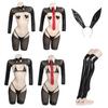 Reverse Bunny Suit Bunny Girl Enamel Cosplay Sexy Rabbit Lingerie Costume L Size Black Rabbit Luxurious Set PU Bodycon High Leg Leotard Rabbit Ears