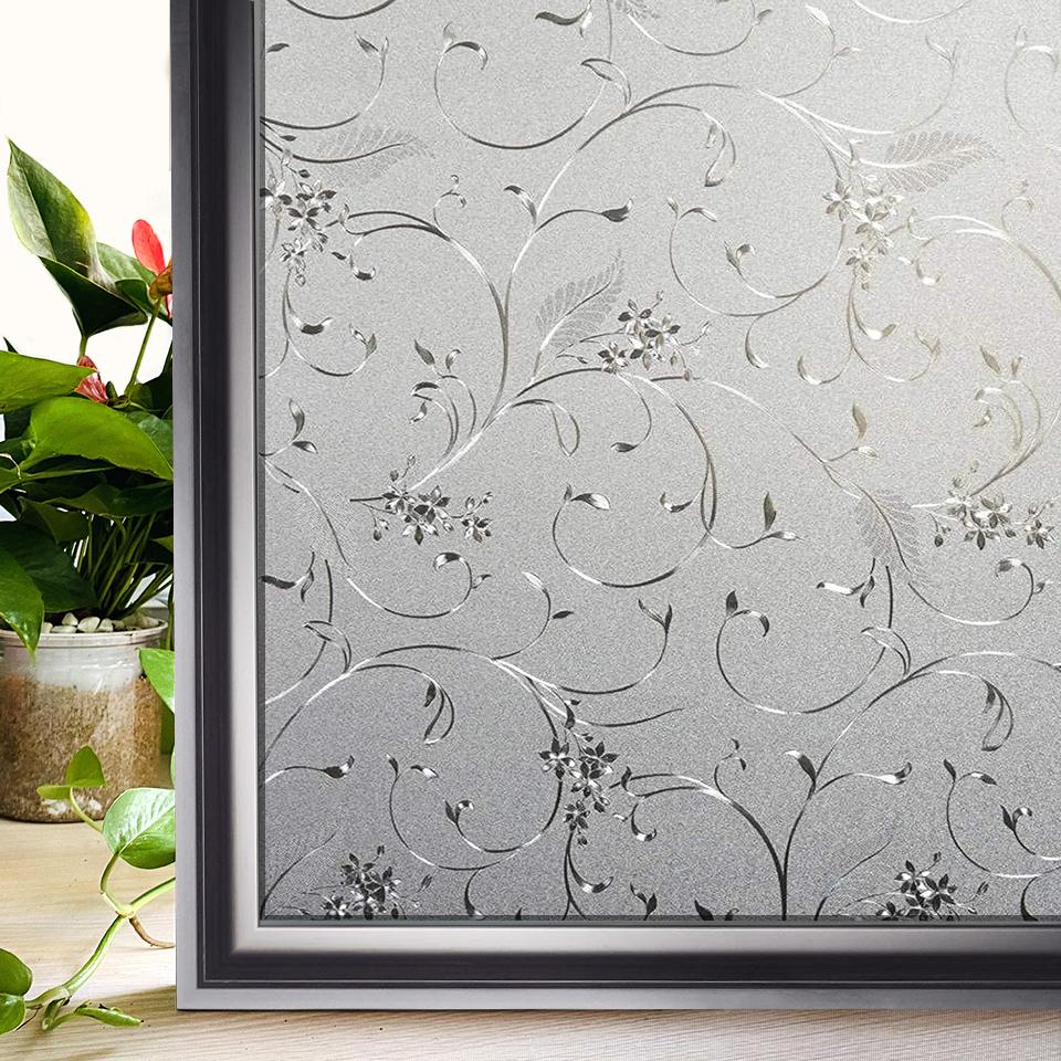 Конфиденциальные оконные пленки без клея, статическая клейкая стеклянная пленка для декоративной ванной комнаты, гостиной, кухни, арендной квартиры, радуга