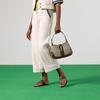 Gucci Сумка через плечо Jackie 1961, золотой замок, канва с монограммой и кожа, полумесяц, женская, коричневая 636706-HUHHG-8565