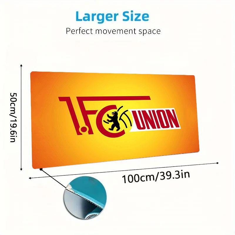 Union Berlin FC Mouse Pad, Large Gaming Desk Mat, Non-slip XXL Mousepad for Laptop & Tablet, Mini PC Playmat with Stitched Edges