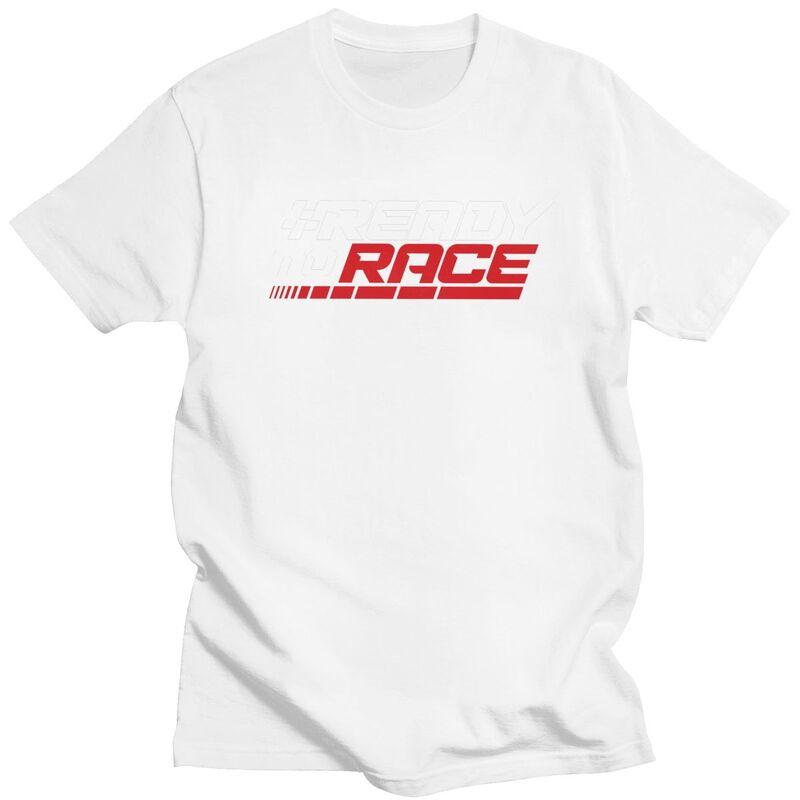 Мужские футболки Ready To Race на заказ 100% хлопок Топы Футболки для мотоциклистов Гонки Спорт Футболки с коротким рукавом Модные футболки