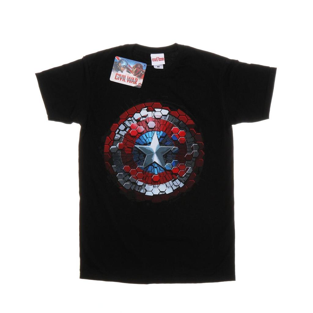 Marvel Mens Captain America Civil War Hex Shield T-Shirt