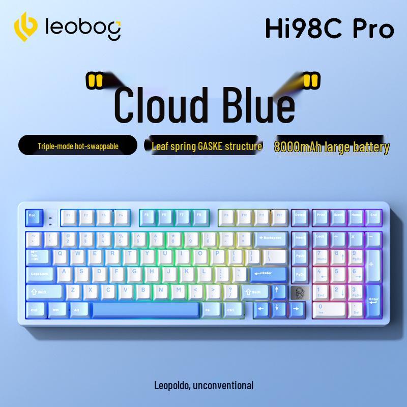 LEOBOG Hi98C Беспроводная механическая игровая клавиатура с тремя режимами Bluetooth