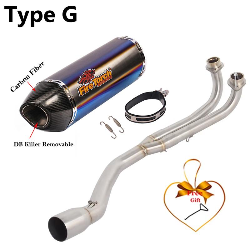 Full Systems For Yamaha TMAX 500 T-MAX 500 T MAX500 2001 - 2007 Motorcycle Exhaust Escape Fornt Mid Link Pipe Muffler DB Killer