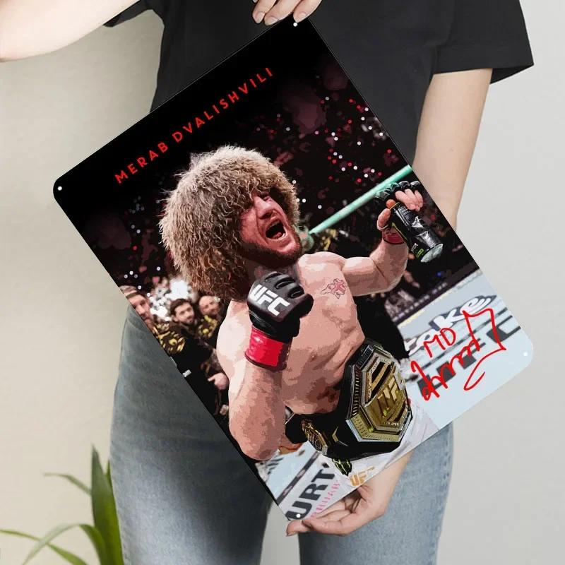 Мераб Двалишвили Боксер Постер Бокс Металлические Знаки Картинки Предметы Настенного Декора Заказные Жестяные Таблички для Украшения Настенного Искусства Ретро