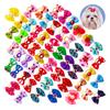 10pcs Flower Dog Hair Bow Red Style Valentine's Day Decorate Dog Bowknot with Rubber Bands for Small Dog Puppy Accessories