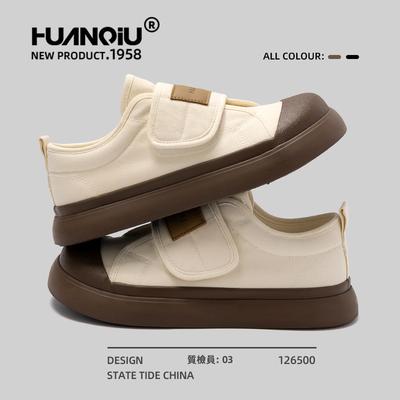 Глобальная парусиновая обувь на платформе, женская весенняя обувь на липучках с большой головой, детская универсальная повседневная обувь для сноуборда ZHQ-XA255