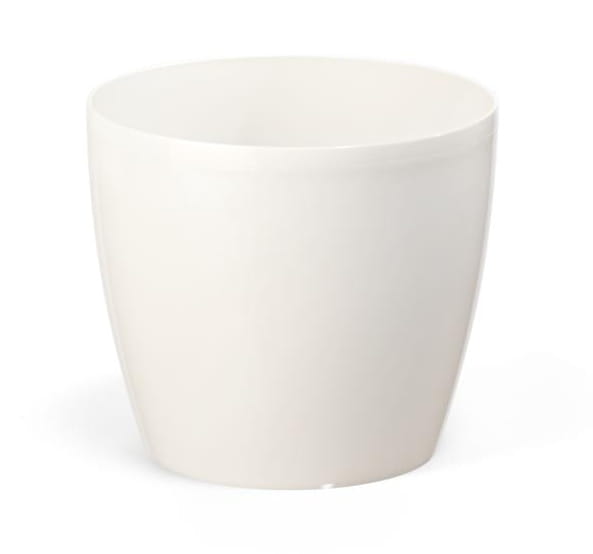 White plastic flowerpot 12x104 cm classic Magnolia