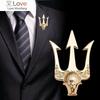 High -End British Stlye Vintage Trident Brooch Men 'S Suit Metal Brooches Lapel Pin Badge Shirt Collar Accessories Gifts For Men