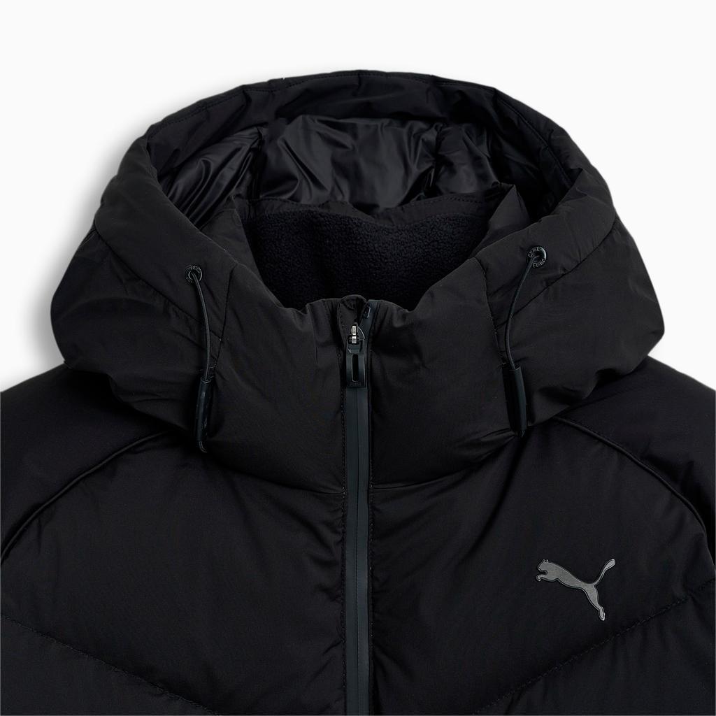Puma Однотонная повседневная стеганая куртка-пуховик с длинным рукавом и капюшоном для мужчин, верхняя одежда, черная 940161-01
